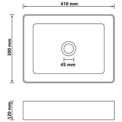 vidaXL Wastafel 41x30x12 cm keramiek mat donkerblauw