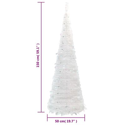 vidaXL Kunstkerstboom pop-up 100 LED's 150 cm wit