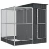 vidaXL Voli&egrave;re met verlengstuk zilver 209x203x216 cm staal