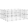 vidaXL Huisdierenkooi met deur 36 panelen 35x35 cm staal zwart