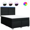 vidaXL Boxspring met matras stof zwart 140x190 cm