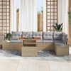 vidaXL Tuin Sofa Set met opslag 7 pcs Beige Poly riet
