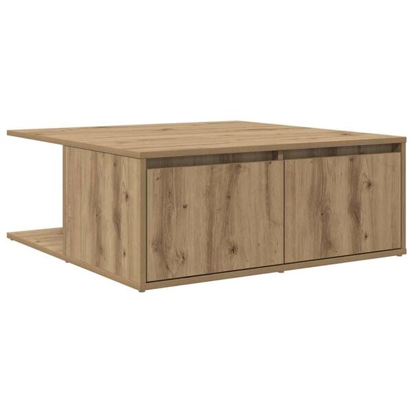 vidaXL Salontafel artisanaal eikenkleurig 80 x 80 x 31 cm Bewerkt hout
