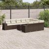 vidaXL 11-delige Loungeset met kussens poly rattan bruin