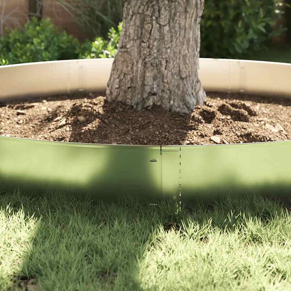 vidaXL Gazonranden 10 pcs Zilver 100 x 25 x 0,07 cm