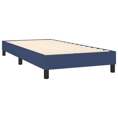 vidaXL Boxspring met matras en LED stof blauw 80x200 cm