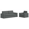 vidaXL Bankstel 2 pcs Donkergrijs 222 x 80 x 82 cm Stof