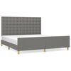 vidaXL Bedframe met hoofdeinde stof donkergrijs 180x200 cm
