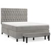 vidaXL Boxspring met matras fluweel lichtgrijs 140x190 cm