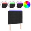vidaXL Hoofdbord LED 100x5x118/128 cm fluweel zwart