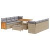 vidaXL Tuinbankenset 12 pcs Beige en Licht Grijs poly rattan