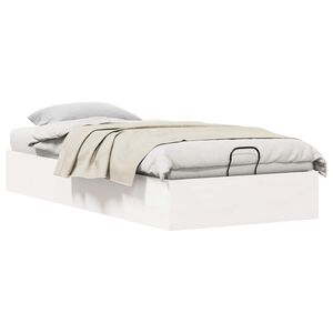 vidaXL Ottoman Bedframe met Opslag Wit 80 x 200 cm Massief grenenhout