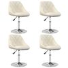 vidaXL Eetkamerstoelen draaibaar 4 st fluweel crèmekleurig