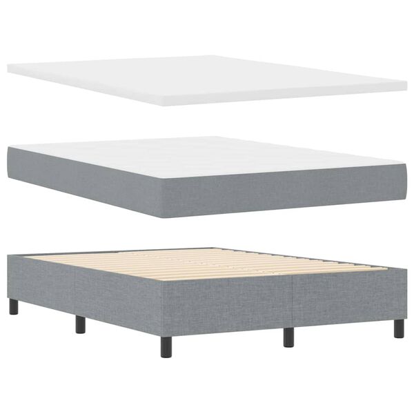 vidaXL Boxspringbed met matras Lichtgrijs 160 x 200 cm Stof