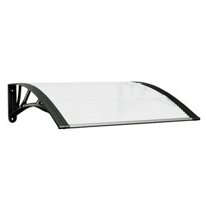 vidaXL Deurluifel 80x75 cm polycarbonaat zwart en transparant