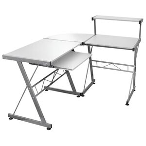 vidaXL Hoekbureau 132x112x99 cm bewerkt hout wit