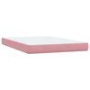 vidaXL Boxspring met matras en LED fluweel roze 140x210 cm