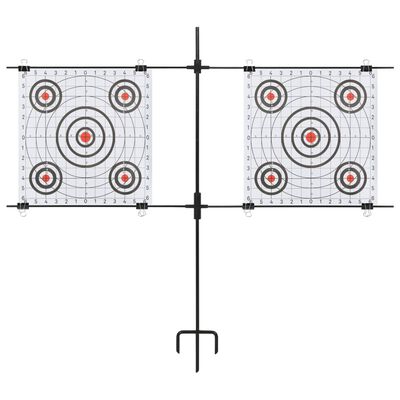 vidaXL Targetkaartstandaard met schietkaarten 78x76 cm staal