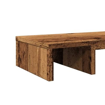 vidaXL Monitorstandaard verstelbaar 80x24x10,5 cm hout oud houtkleurig