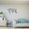 Homemania Wanddecoratie World Map 11 100x53 cm metaal zwart