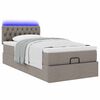 vidaXL Ottoman bed met matras en LED's 80x200cm stof taupe