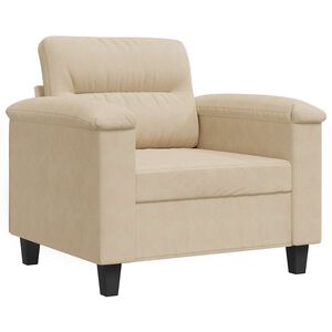 vidaXL Fauteuil 60 cm microvezelstof cr&egrave;mekleurig