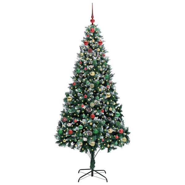 vidaXL Kunstkerstboom Groen 240 cm PVC en Staal en Kunststof