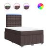 vidaXL Boxspring met matras stof donkerbruin 120x200 cm