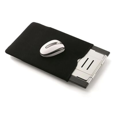 ErgoLine Notebookstandaard Traveler 25x18x1 cm zilverkleurig en zwart