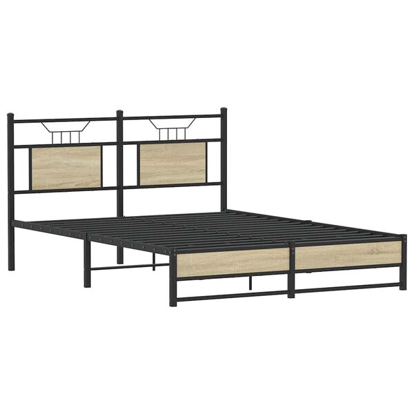 vidaXL Bedframe zonder matras hout sonoma eikenkleurig 137x190 cm