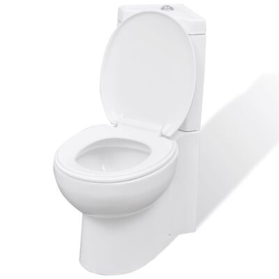 vidaXL Toilet hoekmodel keramisch wit