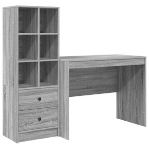 vidaXL Bureau Grijs Sonoma 145.5 x 50 x 127 cm 2 st