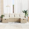 vidaXL Tuin Sofa Set met kussen 6 pcs Beige Poly riet
