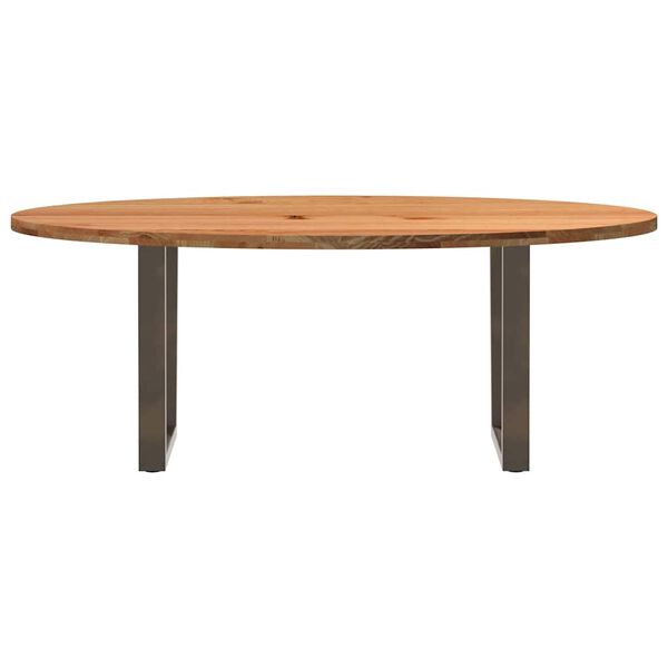 vidaXL Eettafel 200x100x74 cm ovaal massief eikenhout lichtbruin