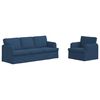 vidaXL Bank 180cm 2 pcs Blauw Metaal