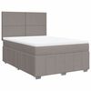 vidaXL Boxspring met matras stof taupe 140x200 cm