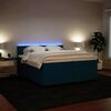 vidaXL Boxspring met matras fluweel blauw 200x200 cm