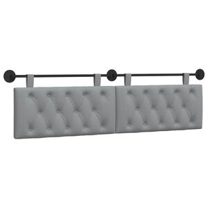 vidaXL Hangend hoofdbord Lichtgrijs Stof