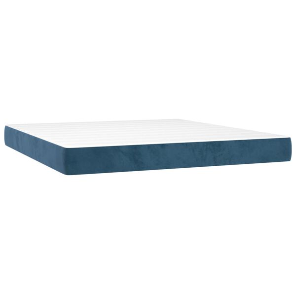 vidaXL Pocketveringmatras medium 160x210x20 cm fluweel donkerblauw