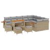 vidaXL Tuinbankenset met kussen 13 pcs Beige en Licht Grijs
