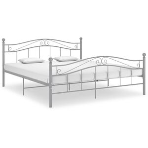 vidaXL Bedframe zonder matras metaal grijs 140x200 cm