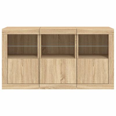 vidaXL Dressoir met LED-verlichting 123x37x67 cm sonoma eikenkleurig