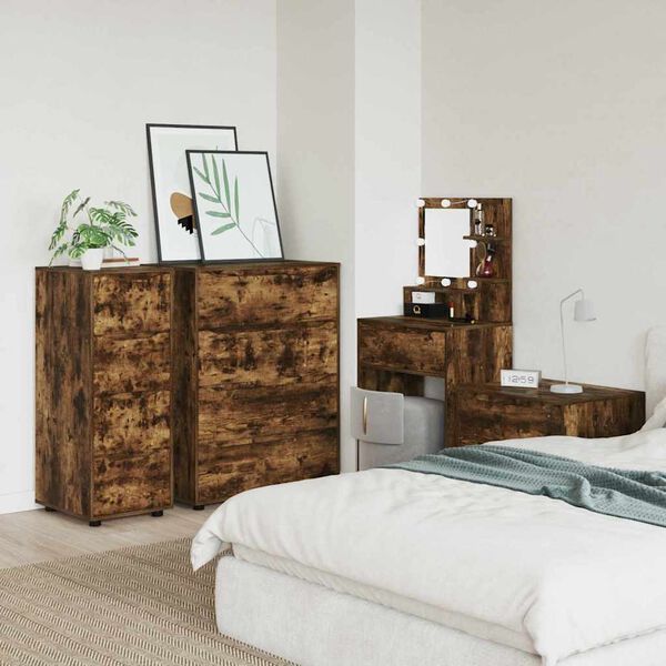 vidaXL Opbergkast Gerookt eiken 40 x 48 x 105 cm Bewerkt hout