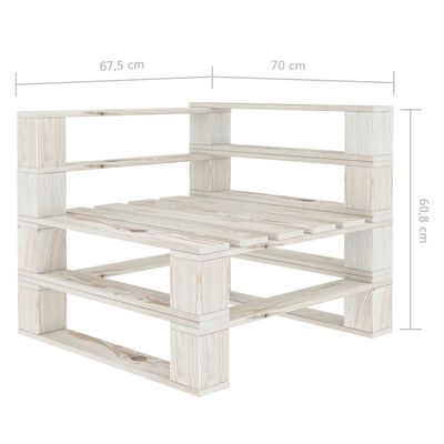 vidaXL 8-delige Loungeset met zwarte kussens pallet hout