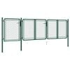 vidaXL Tuinpoort staal 400x75 cm groen