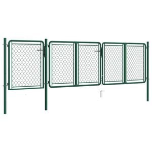 vidaXL Tuinpoort staal 400x75 cm groen