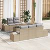 vidaXL Tuin Sofa Set met kussen 6 pcs Beige en Grijs poly rattan