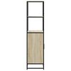 vidaXL Hoge kast 68x35x139 cm bewerkt hout en metaal zwart