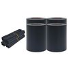 vidaXL Tuinschermen 4 st 35x0,19 m PVC mat donkergrijs