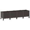 vidaXL Tuinschaal met wielen Bruin 160 x 40 x 44 cm PP